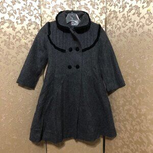Rothchilds Vintage Gray Black Velvet Coat Size 6